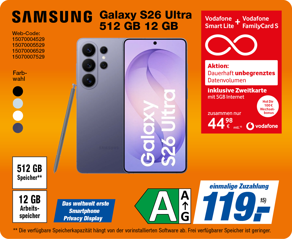 Galaxy S26 Ultra Preisknaller