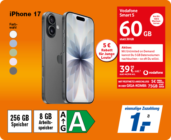 Für Junge Leute bis einschließlich 27 Jahre Mtl. nur 34,99€